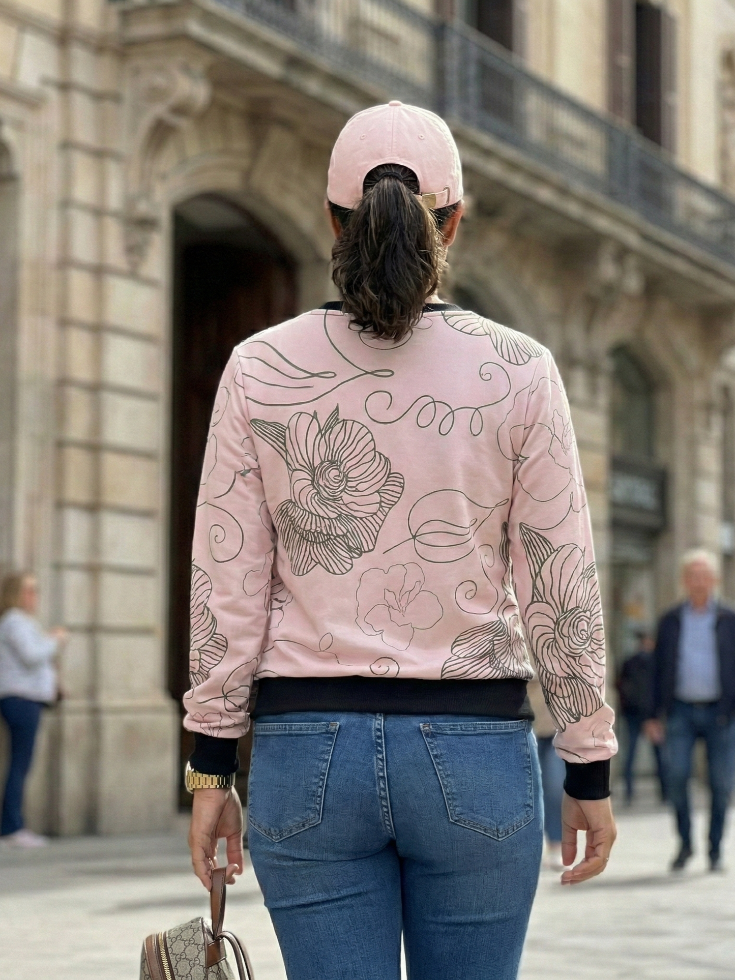 Pretty Pink Floral Print Sweatshirt