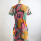 Vibrant Abstract Print Pink T Shirt Dress