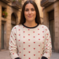 Adorable Heart Print Red Sweatshirt