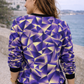 Smart Geometric Print Purple Sweatshirt