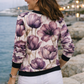 Pretty Floral Print Purple Sweatshirt