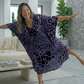 Chic Leopard Print Purple Kaftan Dress