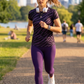 Chic Tiger Print | Activewear Coord Set Tshirt With Tummy Tuck Purple Leggings | Multi Sport | Odour Free