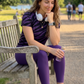 Chic Tiger Print | Activewear Coord Set Tshirt With Tummy Tuck Purple Leggings | Multi Sport | Odour Free