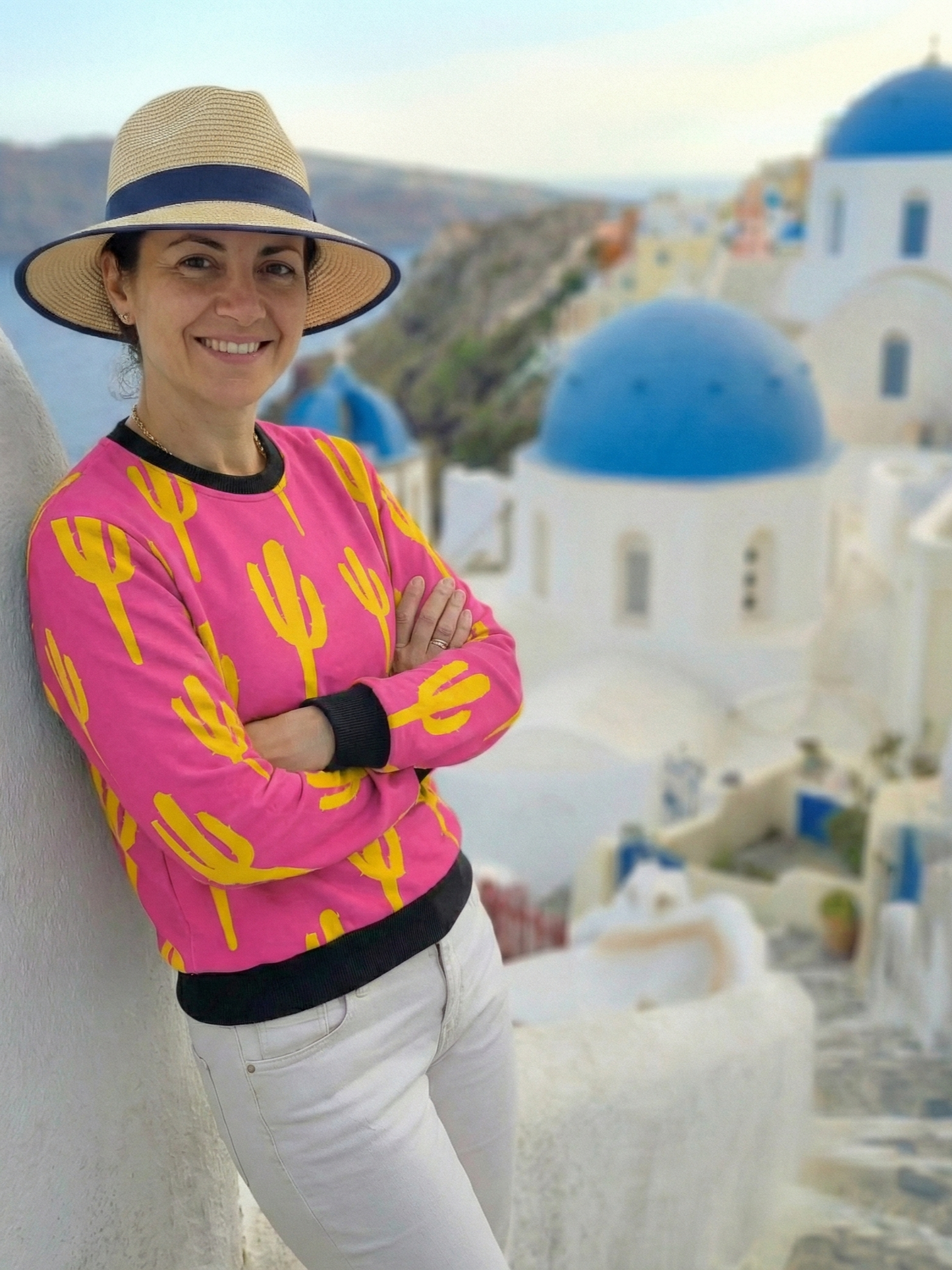 Quirky Cactus Print Pink Sweatshirt