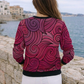 Artistic Waves Print Red Sweatshirt