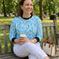 Royal Pixel Print Blue Sweatshirt