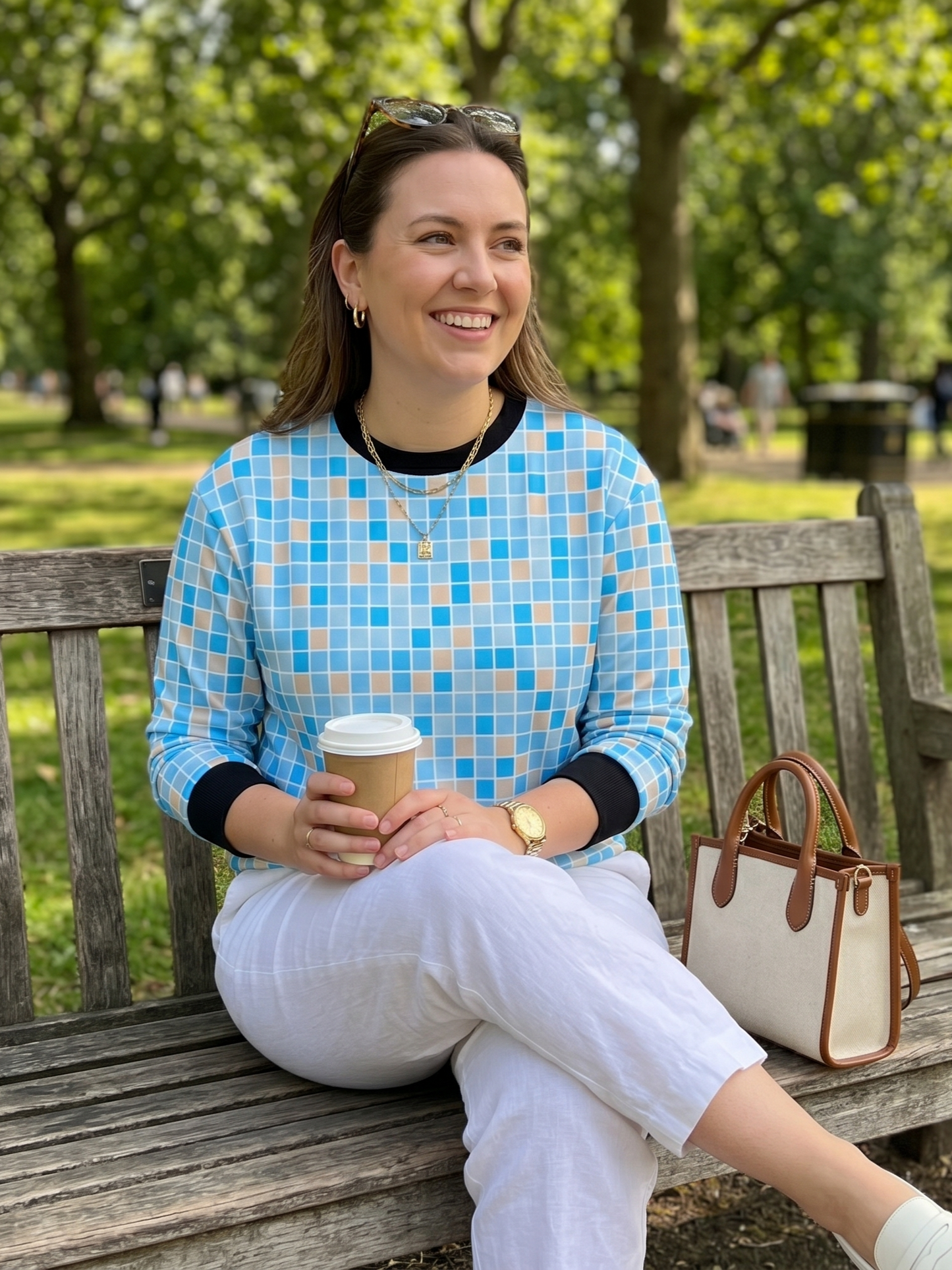 Royal Pixel Print Blue Sweatshirt