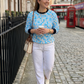 Royal Pixel Print Blue Sweatshirt