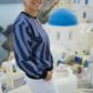 Santorini Vibe Animal Print Blue Sweatshirt