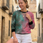 Stylish Gradient Print Pink Sweatshirt