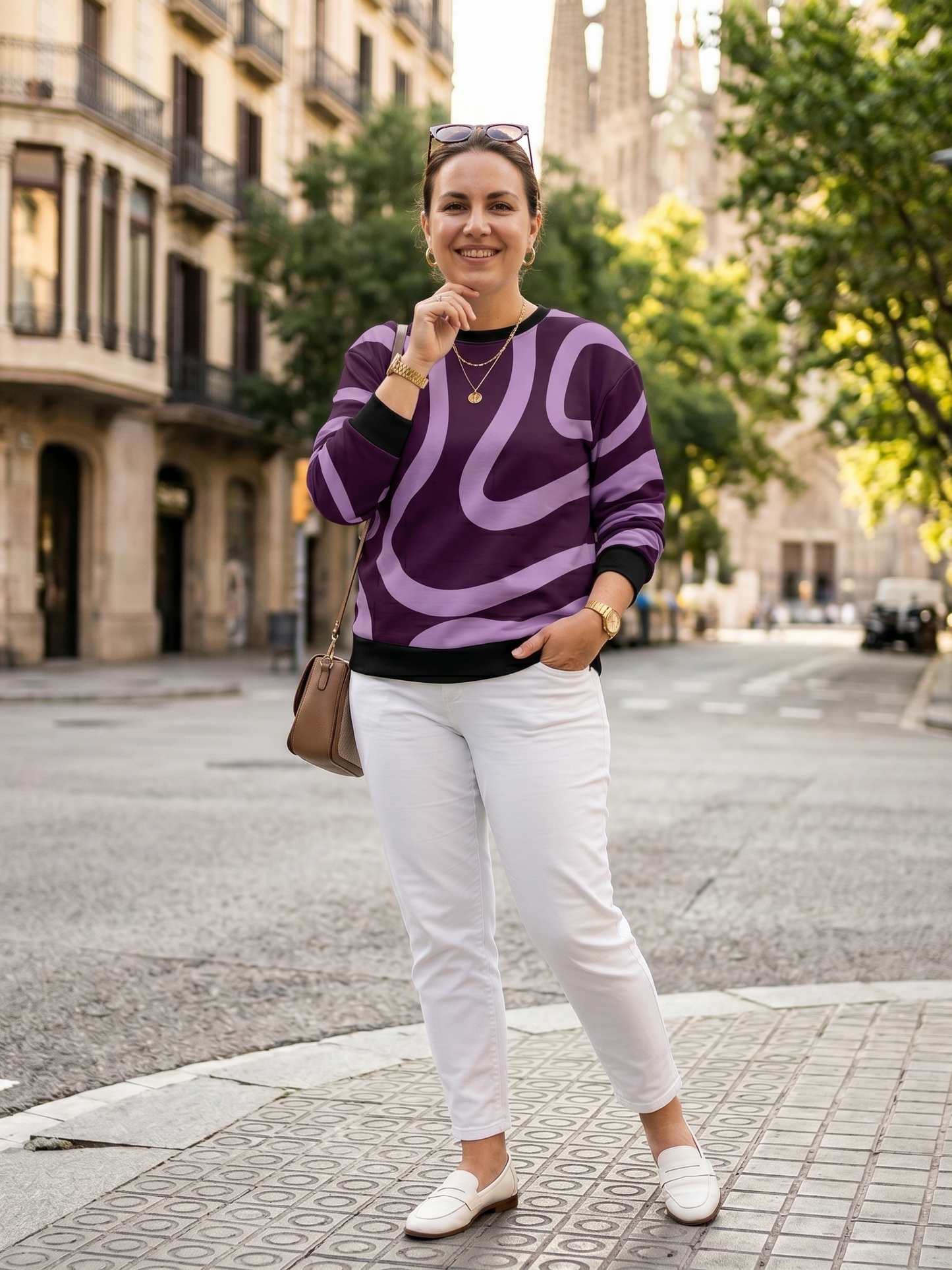 Elite Abstract Print Lilac Sweatshirt