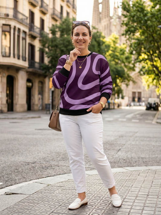 Elite Abstract Print Lilac Sweatshirt