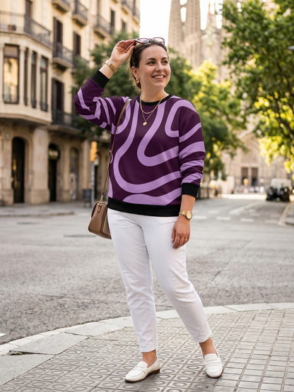 Elite Abstract Print Lilac Sweatshirt