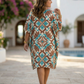 Bright Spanish Mosaic Print Kaftan Dress