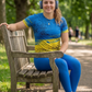 Dazzling Lines Blue With Yellow Print | Activewear Coord Set Tshirt With Tummy Tuck Blue Leggings | Multi Sport | Odour Free