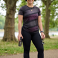 Winsome Sprinter Dot Print | Activewear Coord Set Tshirt With Tummy Tuck Black Leggings | Multi Sport | Odour Free
