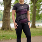 Winsome Sprinter Dot Print | Activewear Coord Set Tshirt With Tummy Tuck Black Leggings | Multi Sport | Odour Free