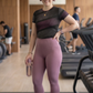 Captivating Sprinter Dot Print | Activewear Coord Set Tshirt With Tummy Tuck Purple Leggings | Multi Sport | Odour Free