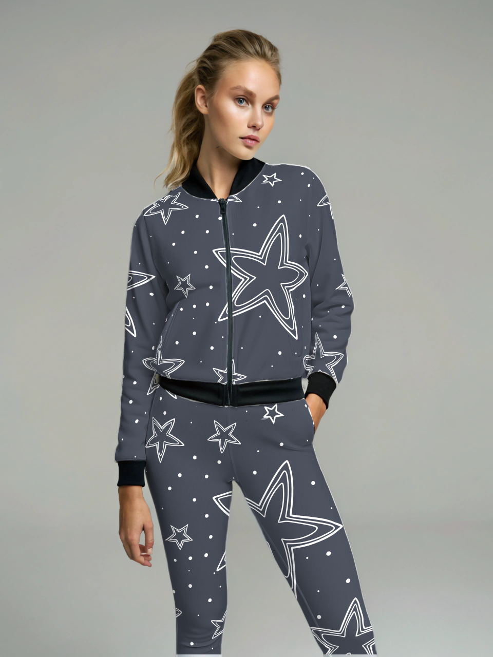 Mesmerizing Star Gaze Bomber Jacket