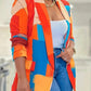 Bright Tie Dye Fitted Long Sleeve Orange Blazer Coat