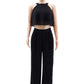 Casual Sleeveless Top With Trousers Black Set
