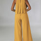 Casual Sleeveless Top With Trousers Yellow Set - Ships in 24 Hrs