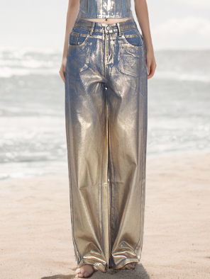 Chic Gold Dust High Rise Pants