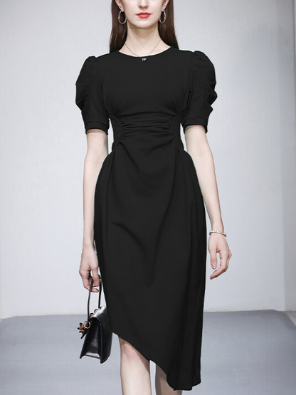 Chic Irregular Bodycon Black Pencil Dress - Ships in 24 Hrs