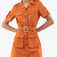 Classic Toffee Shirt Dress With Belt