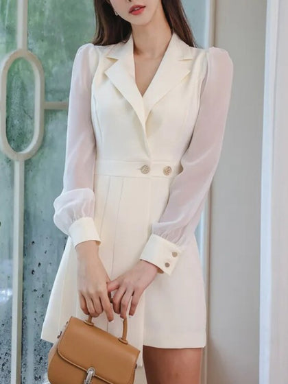 Classic White Slim White Mini Dress
