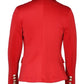 Classy Lapel Long Sleeve Red Coat - Ships in 24 Hrs