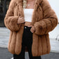 Cozy Winter Lapel Long Sleeve Loose Coffee Coat - Ships in 24 Hrs