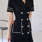 Elegant Double Breasted Black Blazer Dress