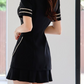 Elegant Double Breasted Black Blazer Dress