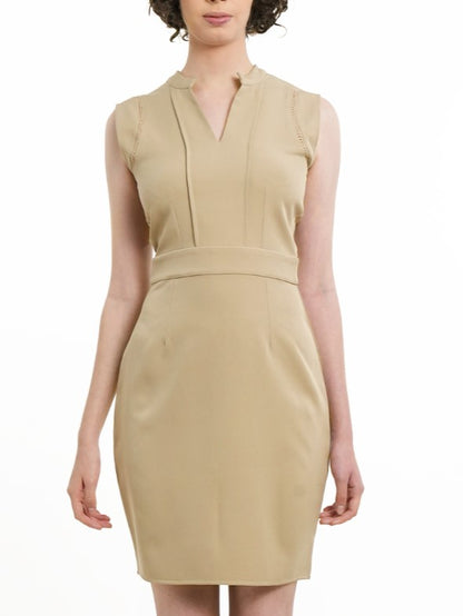 Elegant Formal Wear Sleeveless Beige Dress