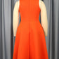 Elegant Orange Bow Patchwork High Rise Sleeveless Dress