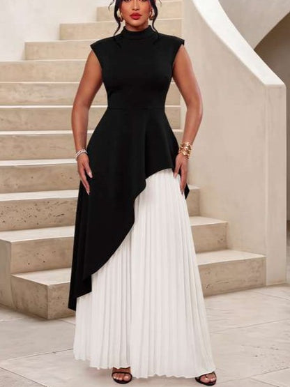 Exclusive Asymmetrical Pleated Skirt Set