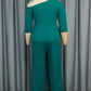 Exclusive Hotfix Rhinestones Green Bodycon Jumpsuit