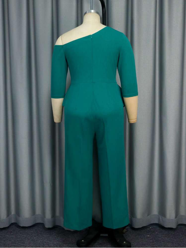 Exclusive Hotfix Rhinestones Green Bodycon Jumpsuit