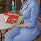 Formal Style Blazer Coat And Pants Light Blue Suit Set - Ships in 24 Hrs