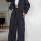 Formal Style Solid Long Sleeve Blazer Pants Set