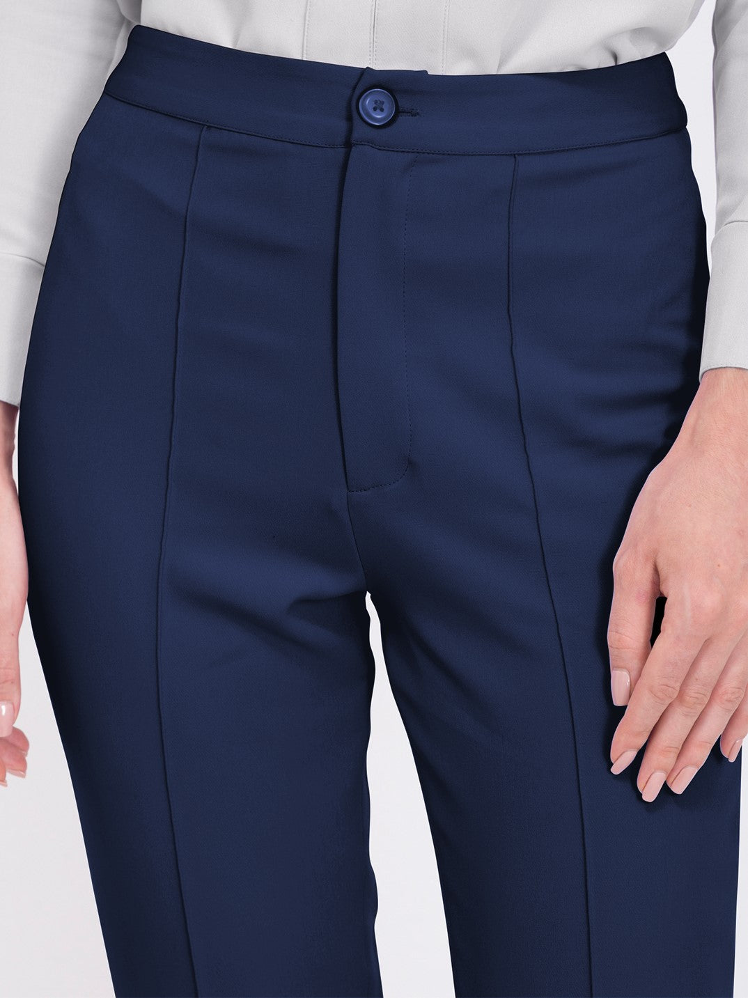 Formal Wear Straight Fit Blue Pants