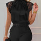 Latest Fashion Halter Neck Sleeveless Top With Black Pants Set
