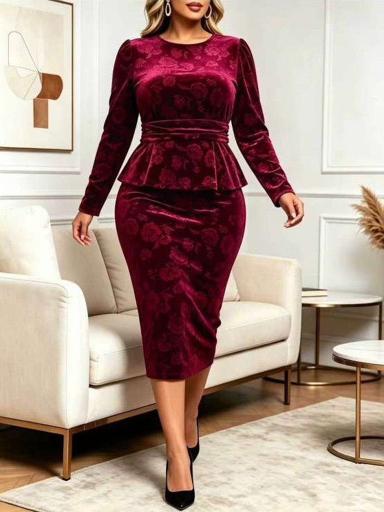 Latest Fashion Printed Top With Ruched Skirt Co ord Set