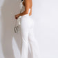 Modern Halter White Wide Leg Jumpsuit - Ships in 24 Hrs