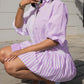 Must Have Striped Printed Pink Ruffle Shirt