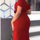 New Arrival Slim Fit Split Red Dress