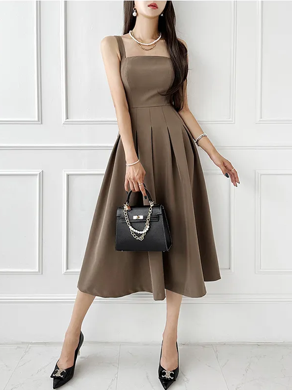 Premium A Line Dress With Crop Coat Formal Set