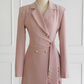 Professional Slim Style Pink Jacket Dress - Ships in 24 Hrs